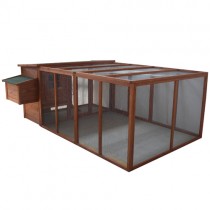 Huge 2.8M Chicken Coop Hen house Chook Hutch Run Cage with extension run P001RUN