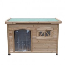 X-large  Classic wooden dog kennel with windows and entrance P034