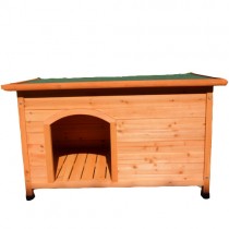 Large117*67*70cm Log Cabin Timber Pet Dog Kennel House P016M