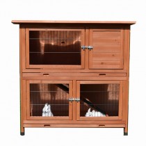 Large Classic Double Story Rabbit Hutch with Double Trays P056