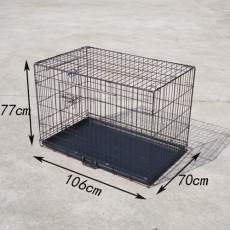 42" Pet Dog Cage Puppy Cat Collapsible Metal Crate Portable House
