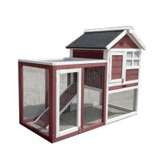 Rabbit Guinea Pig Hutch Wood Cage Chicken Ferret Coop With RUN D051