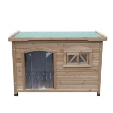 X-large  Classic wooden dog kennel with windows and entrance P034