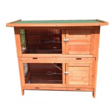 Two Storey Rabbit Ferret Guinea Pig Cage Run Hutch with Double Trays P035