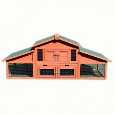 New 180cm Rabbit Guinea Pig Hutch Wood Cage Chicken Ferret CoopWith Double Run P059