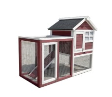 Rabbit Guinea Pig Hutch Wood Cage Chicken Ferret Coop With RUN D051