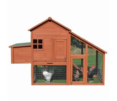 Chicken Coop Hen house Chook Hutch Run Cage with Pitch Roof P053