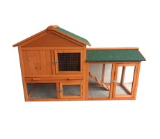 New 140cm  Rabbit Guinea Pig Hutch Wood Cage Chicken Ferret Coop P051