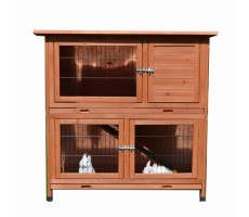 Large Classic Double Story Rabbit Hutch with Double Trays P056